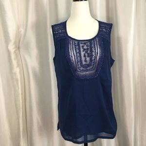 3 for $25!!! Maison Coupé semi-sheer beaded tank, size Medium.